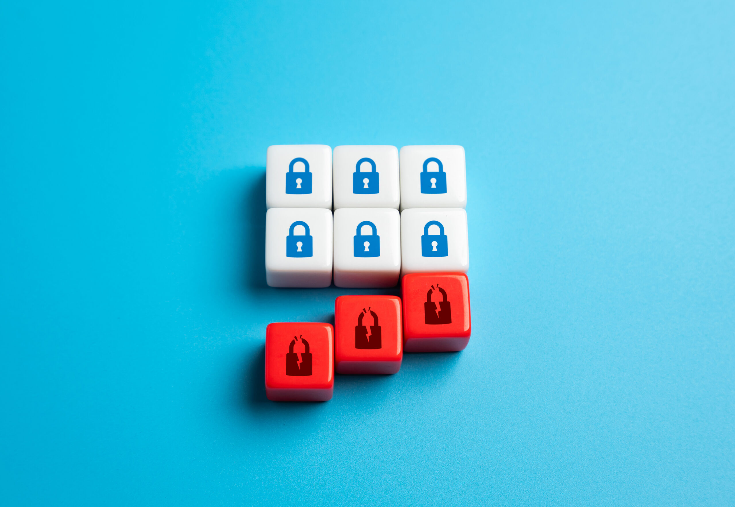 Falling broken padlocks. The concept of breach of security, confidentiality and privacy. Hacking and information theft. Easing restrictions.